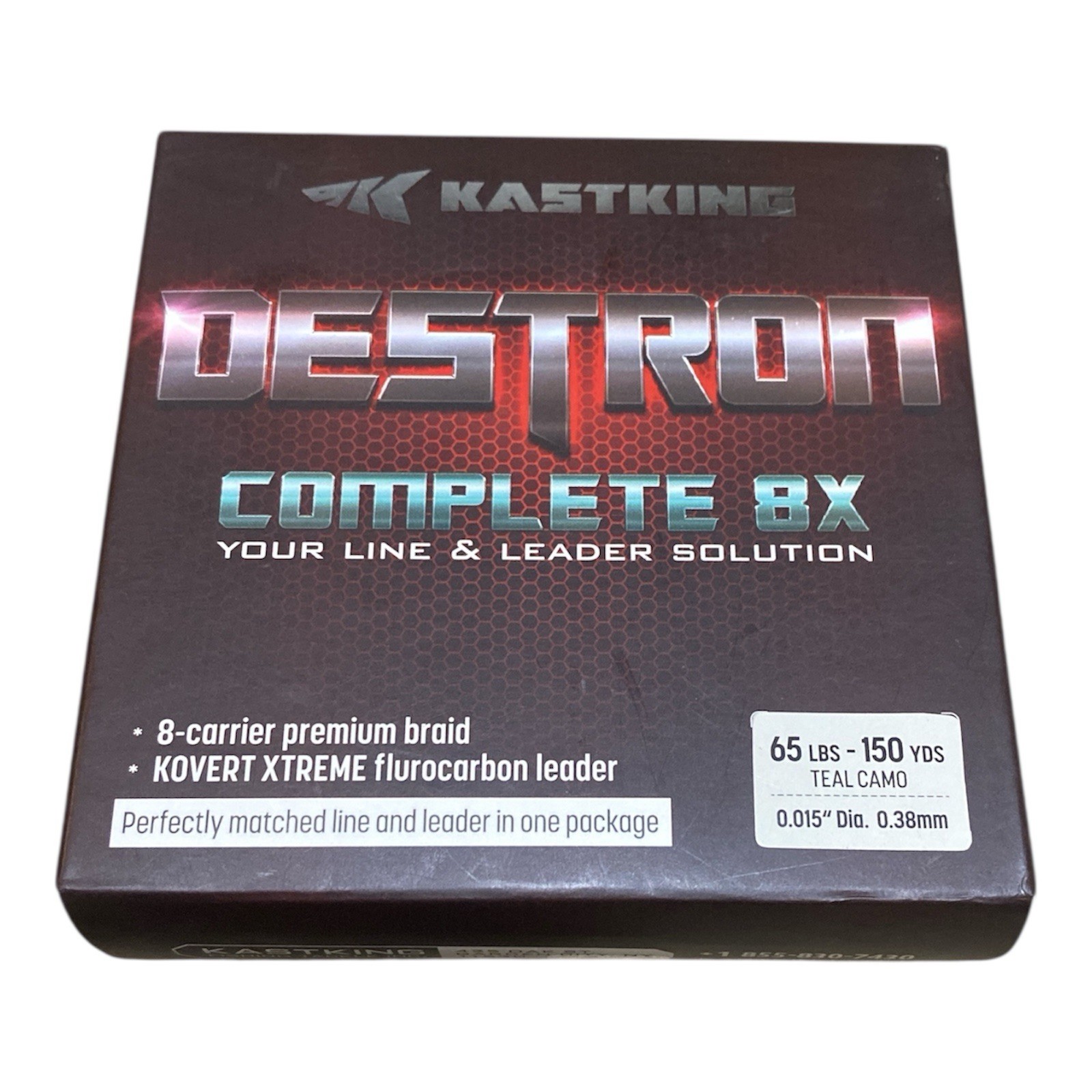 KastKing Destron 8X Braided Fishing Line – 65LB 150yd – Teal Camo