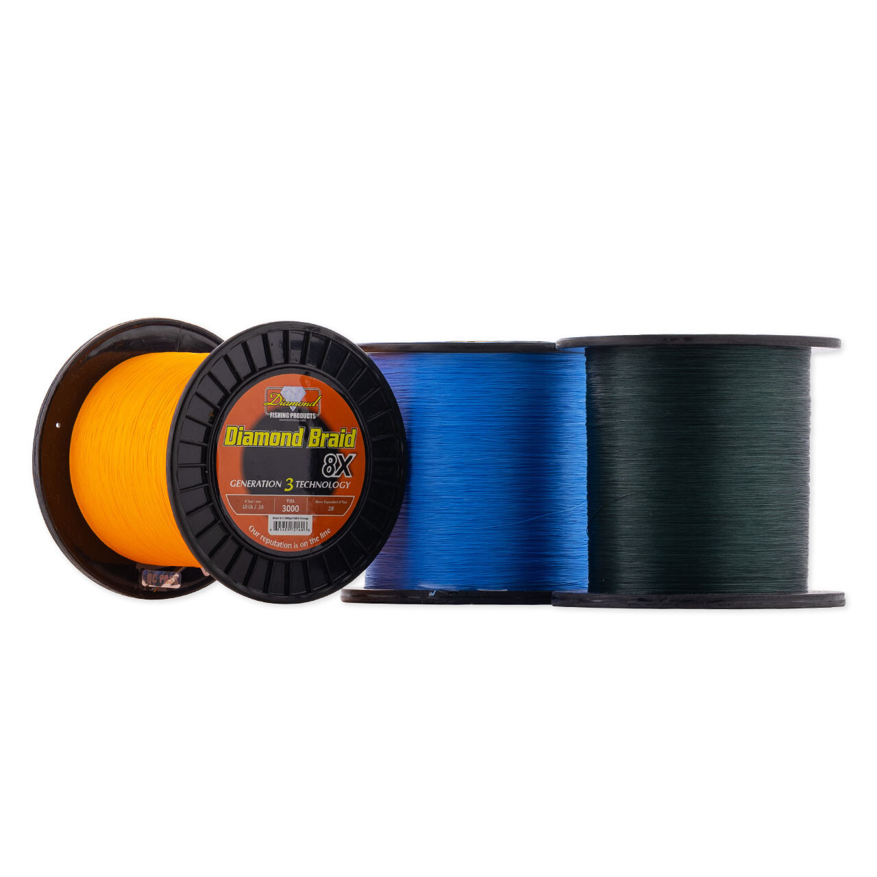 600 Yard Spools – Diamond Braid Generation III – Solid 8x