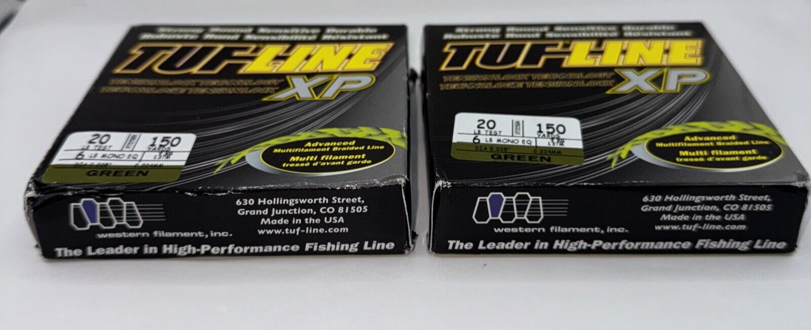 Lot Of 2: TUF-Line XP 20 lb Test – 150 yards Fishing Line – Green – 6lb Mono EQ