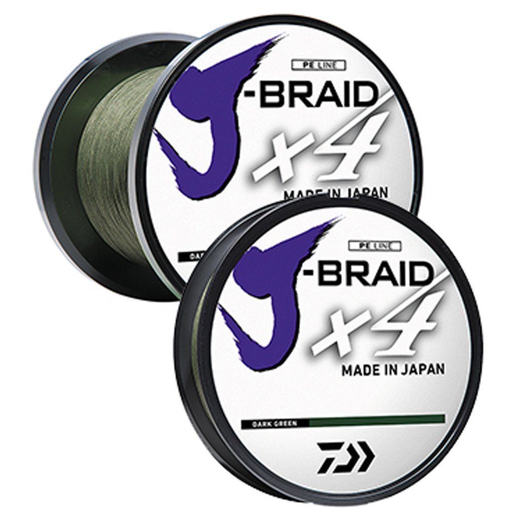 NEW DAIWA J-BRAID X4 BRAIDED LINE DARK GREEN select models