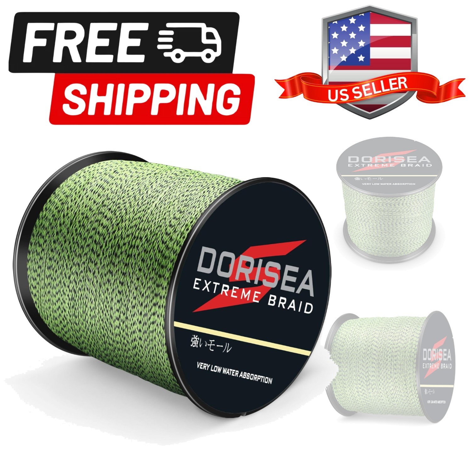 Extreme Braid 100% Pe Multi-ColorBlack&Yellow Braided Fishing Line 109Yards-2…