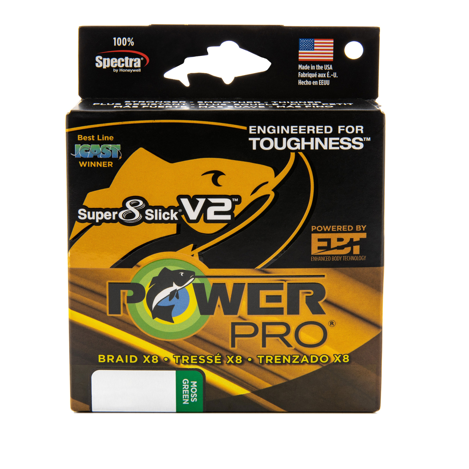 PowerPro Super 8 Slick V2 Braided Fishing Line – Moss_Green – 50lb – 1500yd (…