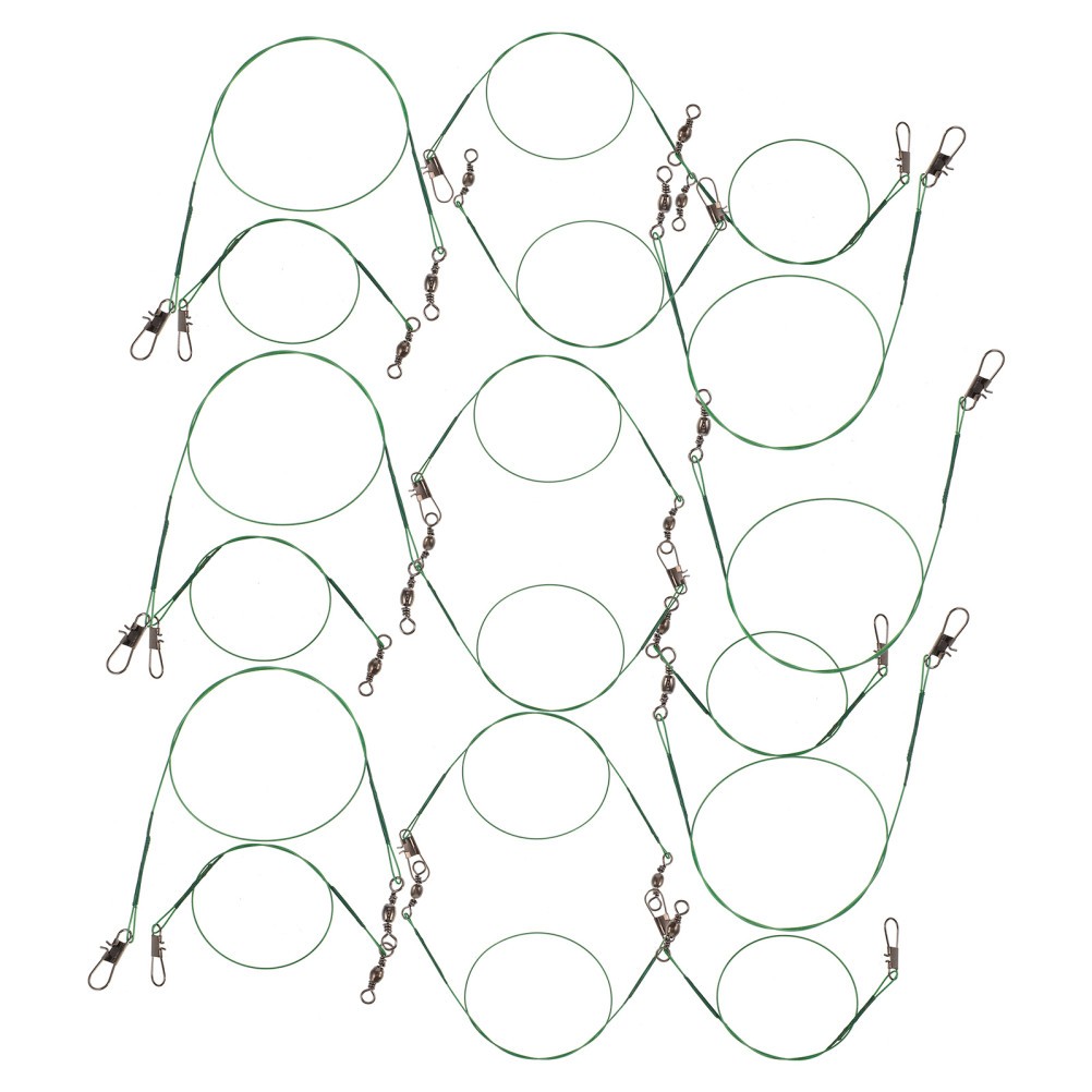 40Pcs Steel Wire Fishing Leader Kit with Swivels Snaps for Fishing Gear