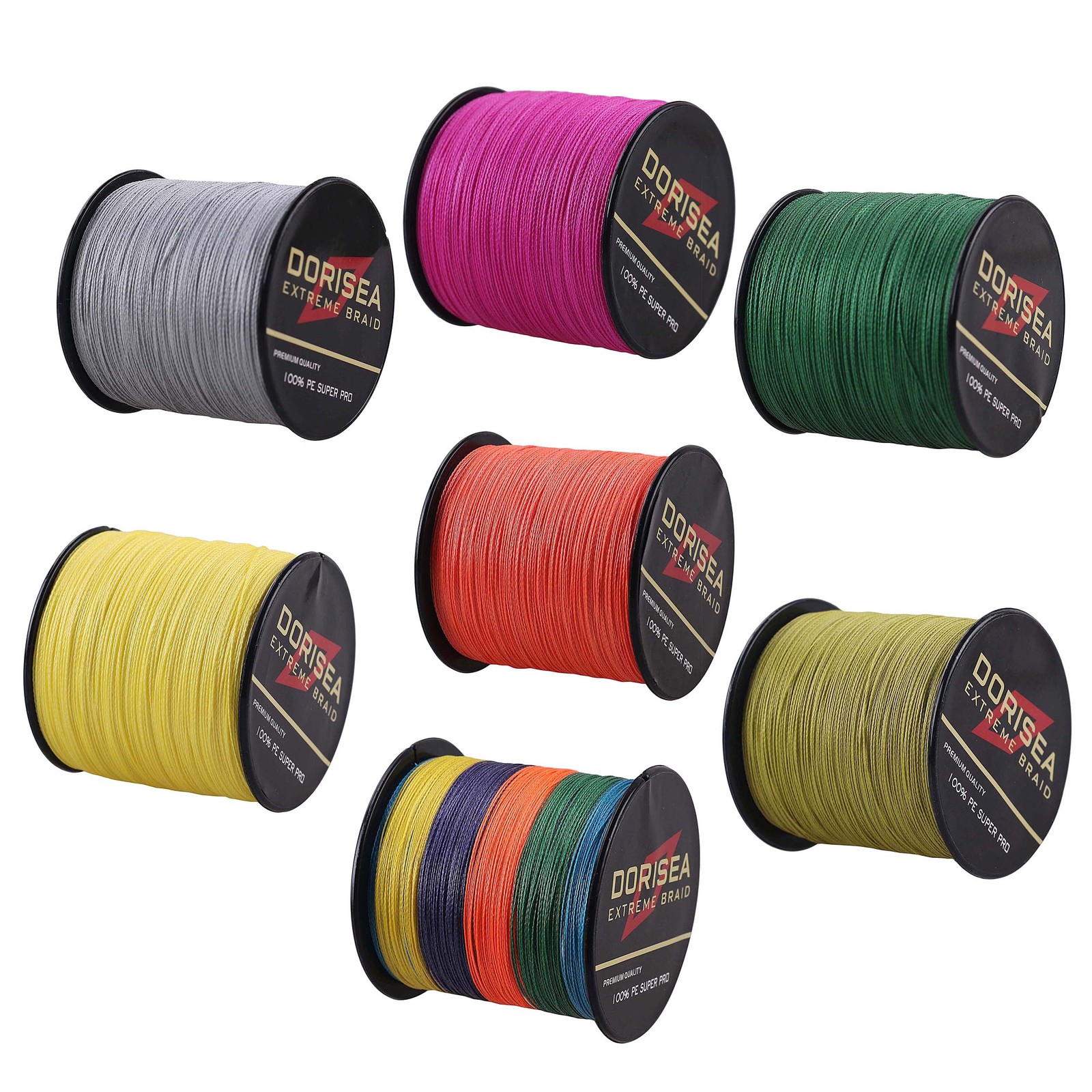 Dorisea Extreme PE Braided 300M 6-500LB Dynema Sea Lake Braid Fishing Line