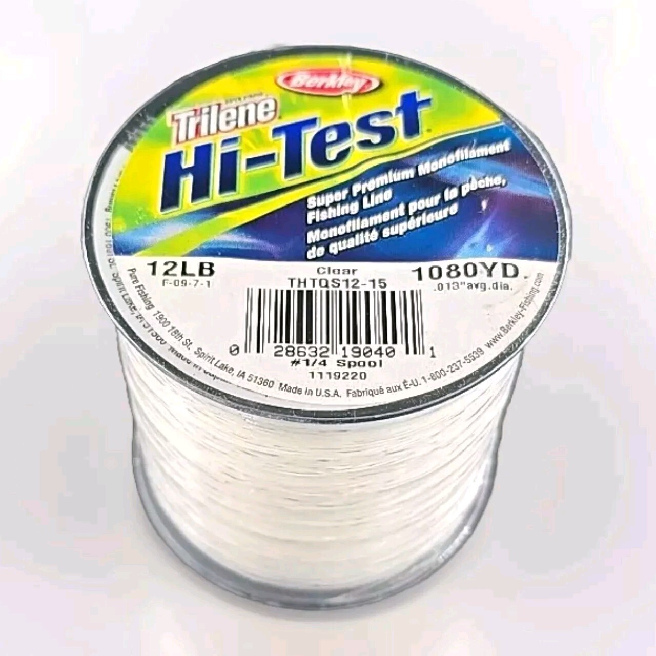 12lb Berkley Trilene Hi-Test Monofilament Super Premium Fishing Line Clear