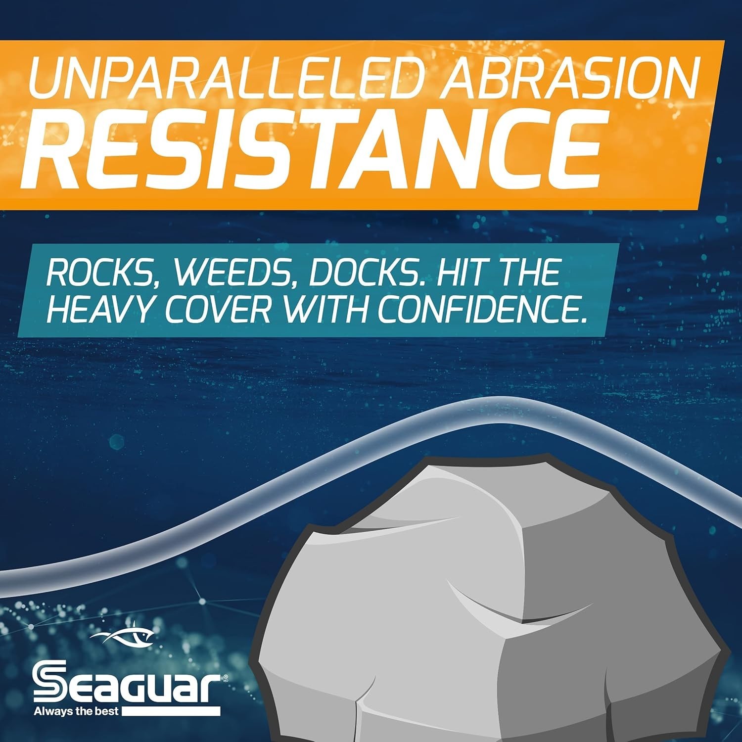 AbrazX 200-Yard Abrasion Resistant Fluorocarbon Fishing Line – 12lbs Strength