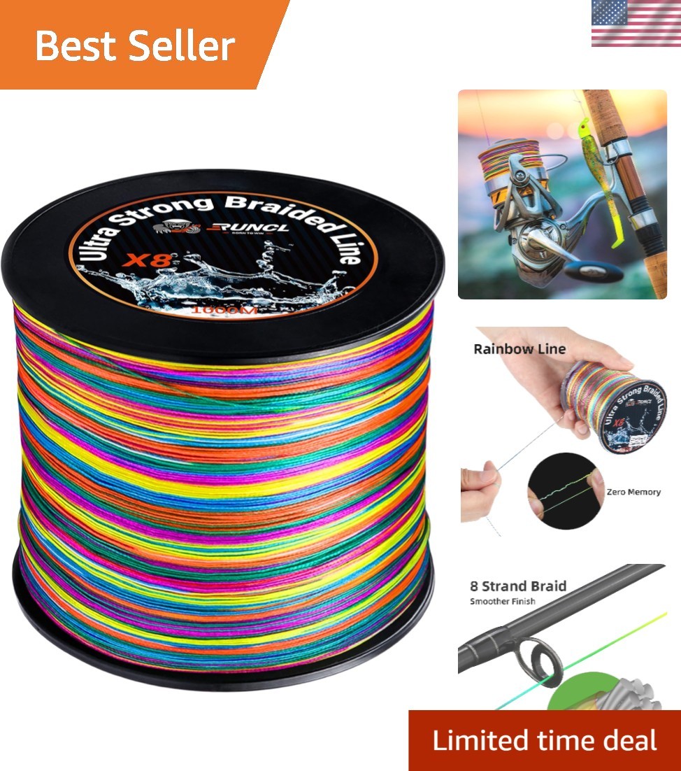 8-Strand Braided Fishing Line – High Visibility, Super Strong, 328-1093yds
