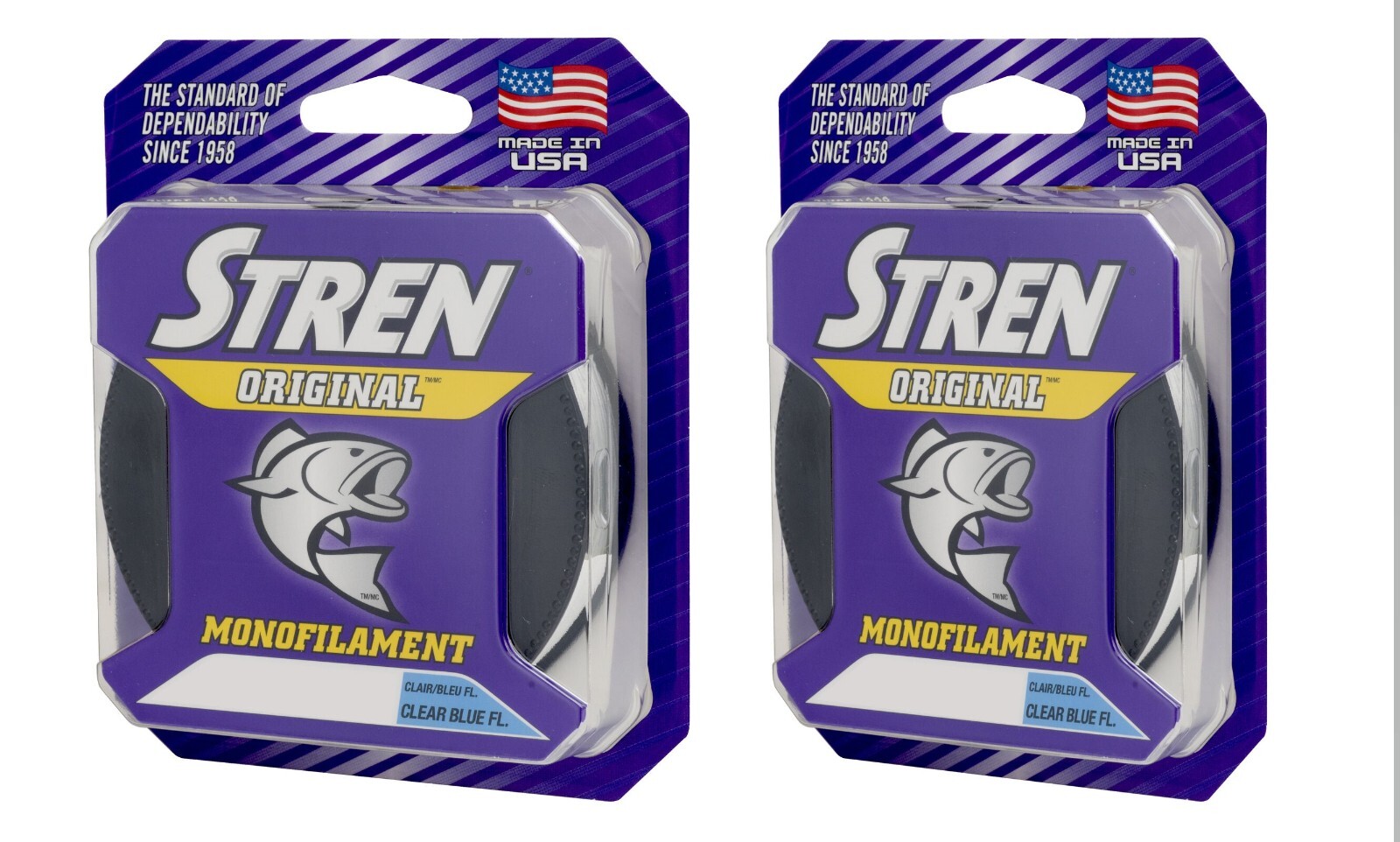 2 Stren 1560705 Original Monofilament Clear/Blue Fluorescent 250 Yards Test 25