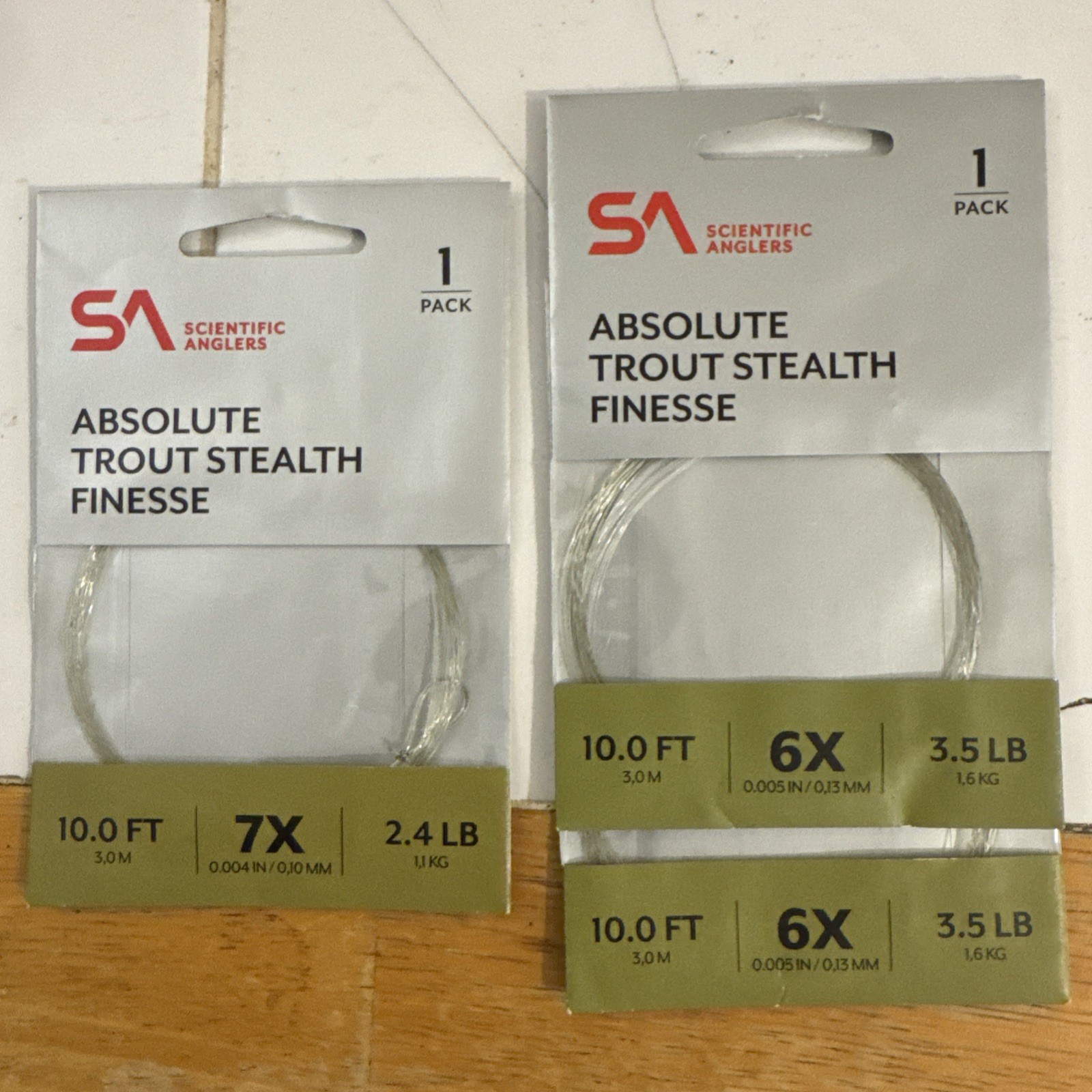 Scientific Anglers Absolute Trout stealth Finesse Leader- Lot Of 3