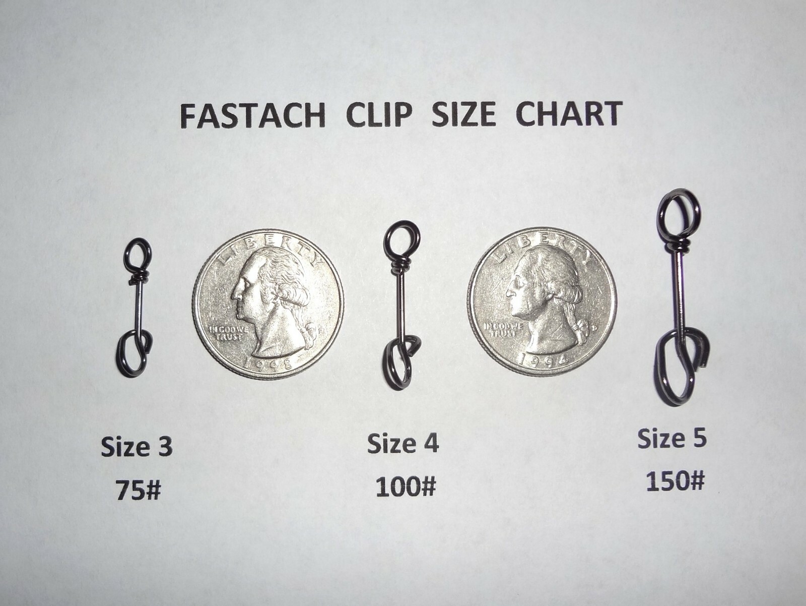 3 – MUSKY / PIKE SOLID WIRE FASTACH CLIP LEADERS MUSKIE LURE BAIT – SELECT SIZE