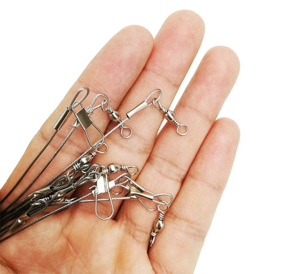 Fishing Wire Leaders for Bottom Rigs 10pcs Saltwater HiLow Rig Leaders with S…