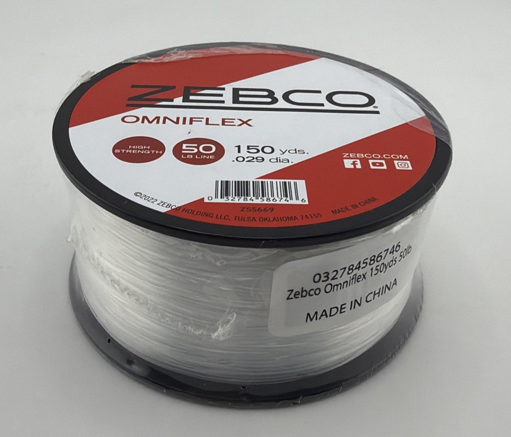 Zebco Omniflex 50 lb Monofilament Fishing Line 150 Yds Clear Spool USA. New