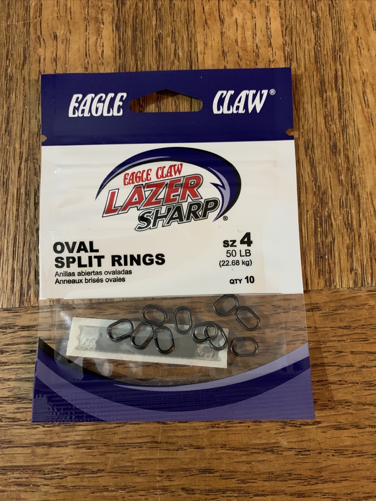 Eagle Claw Oval Split Rings 50 Lb Size 4-BRAND NEW-SHIPS SAME BUSINESS DAY