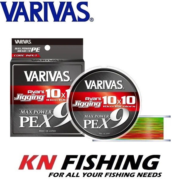 VARIVAS AVANI JIGGING 10X10 MAX X9 X-Braid Line Multicolor 300m PE 0.6 – 6.0