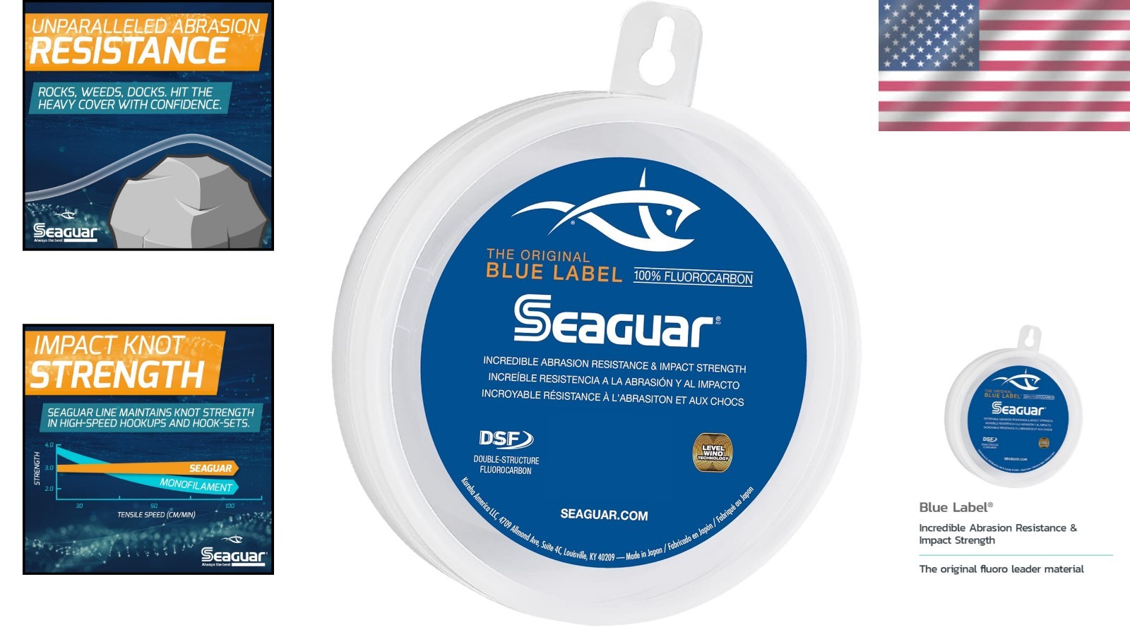 Blue Label 12lbs Fluorocarbon Leader Line – 150ft for Saltwater Angling