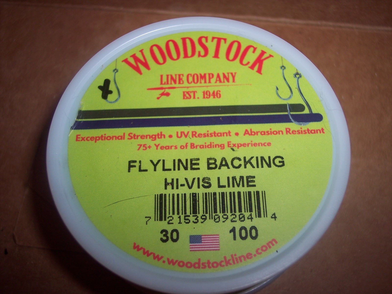 Woodstock Flyline Backing Lime Green Fishing Line Ice Fishing 30 Lb Test 100 Yds