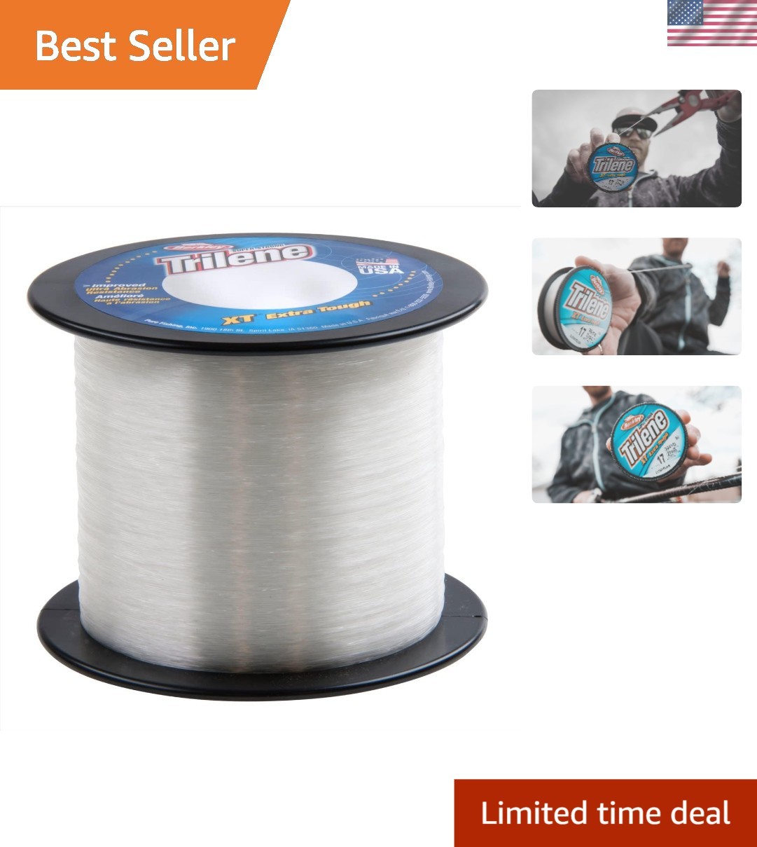 Trilene XT 12 lbs Clear Fishing Line – 0.015in Durability for Tough Conditions