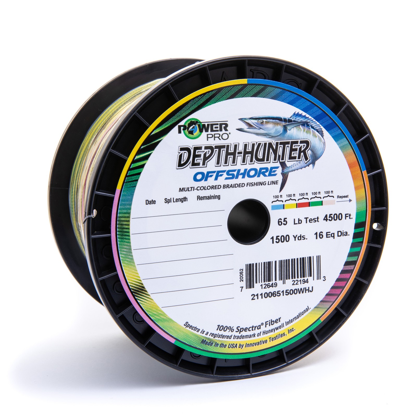 PowerPro Depth-Hunter Offshore Braided Fishing Line – 5_Color – 100lb – 4500f…