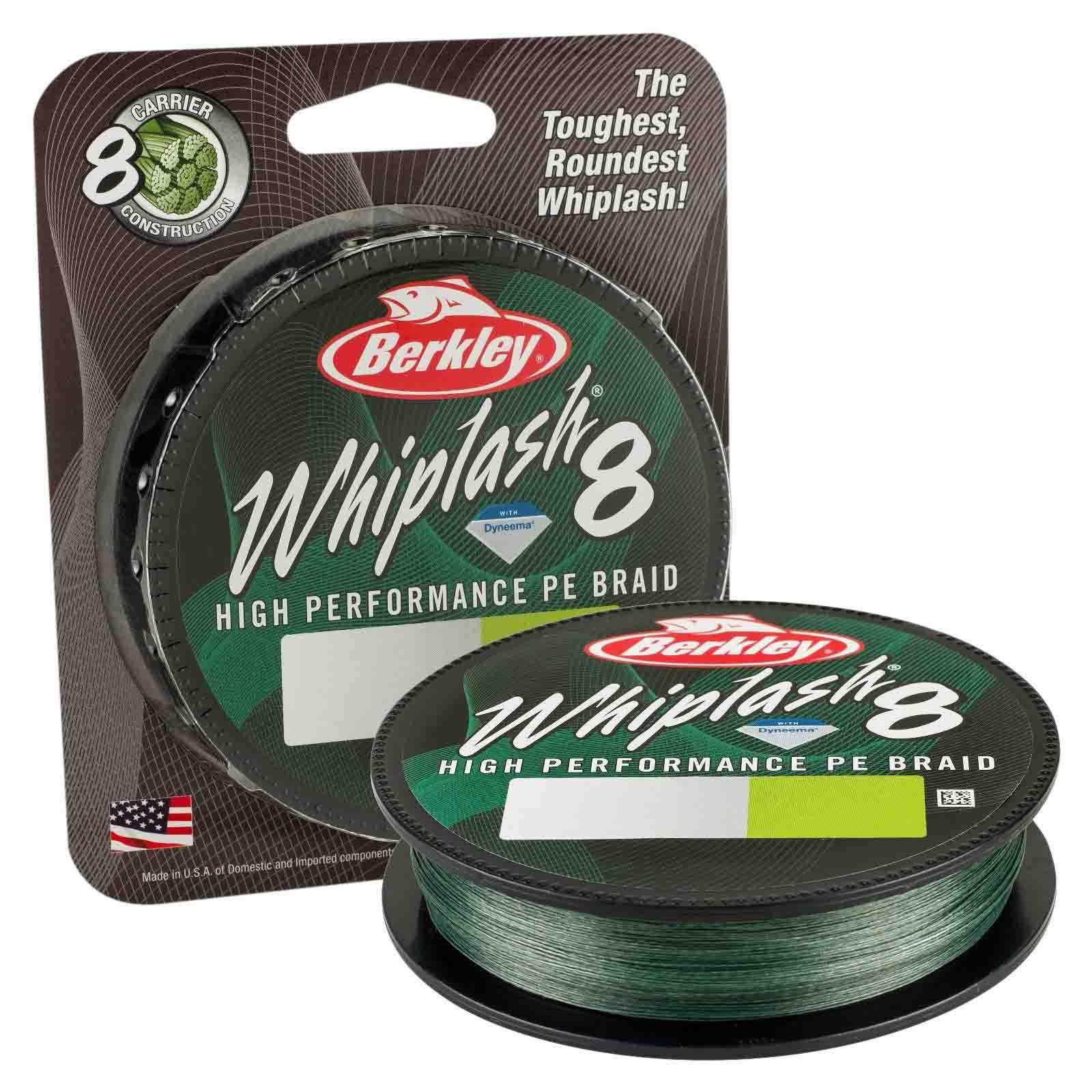 Berkley New Whiplash 8 Carrier Green Braided Fishing Saltwater Spinning Line