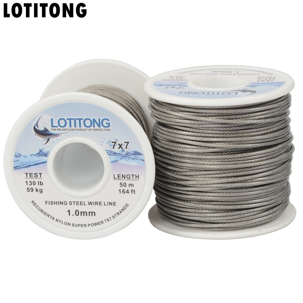 70lb-368lb Fishing Steel Wire Fishing Lines 7×7 49 Strands Super Soft Wire Lines
