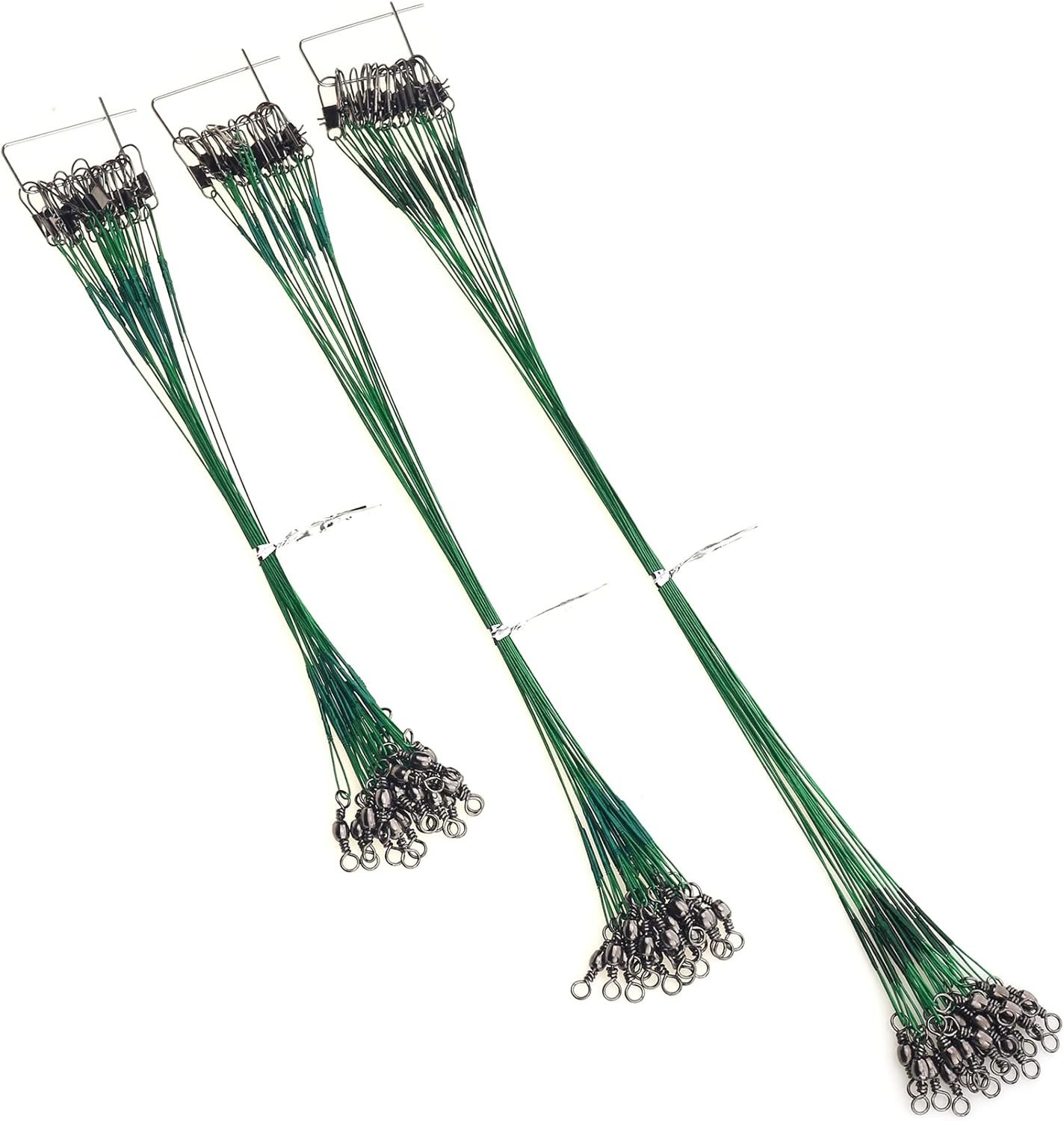 Stainless Steel Fishing Leaders 60PCS with Swivel Snap for Freshwater Saltwater