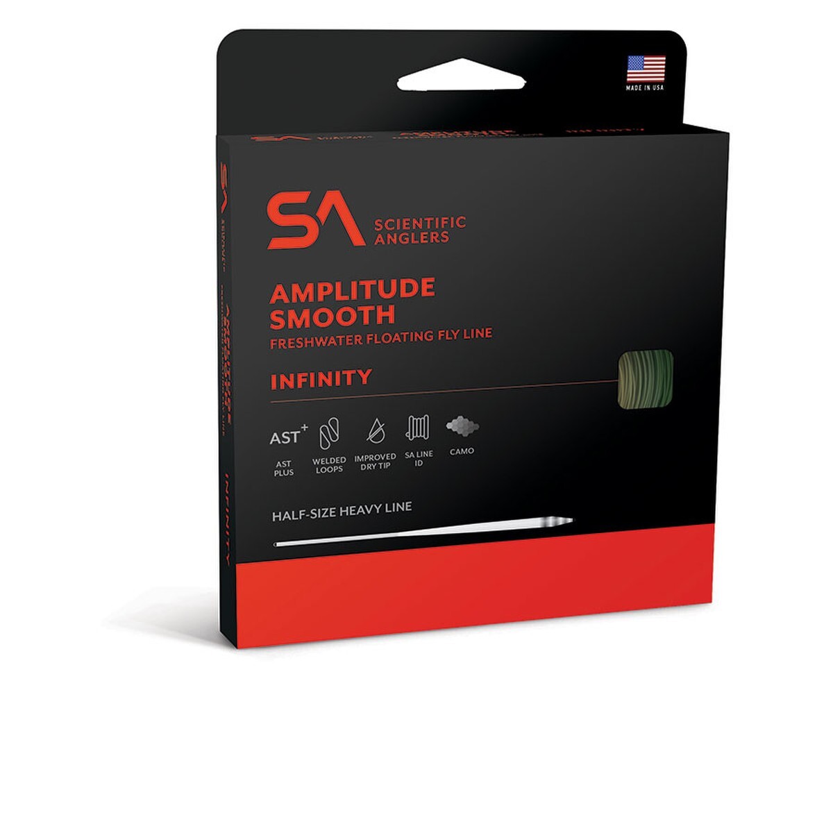 NEW SCIENTIFIC ANGLER AMPLITUDE SMOOTH INFINITY GREEN & BUCKSKIN WF-8-F FLY LINE