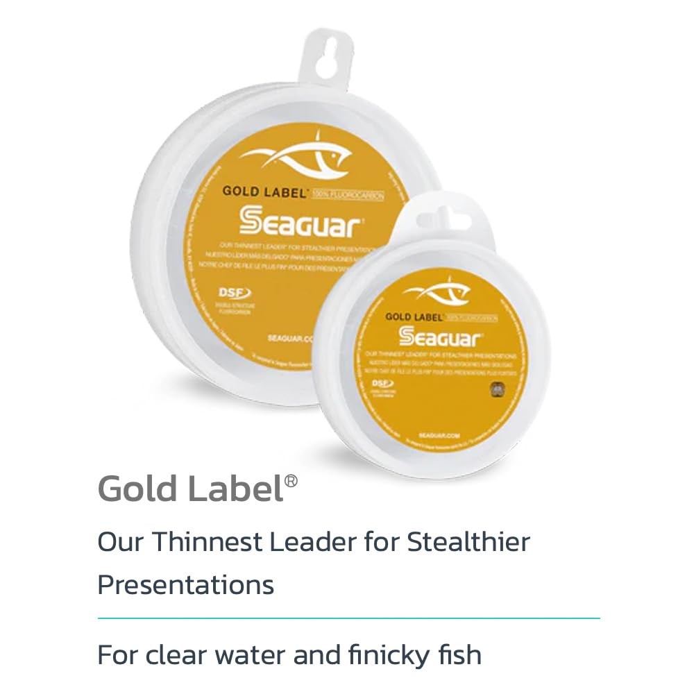 Seaguar Gold Label Fresh & Saltwater Fishing Leader Line, 100% Fluorocarbon
