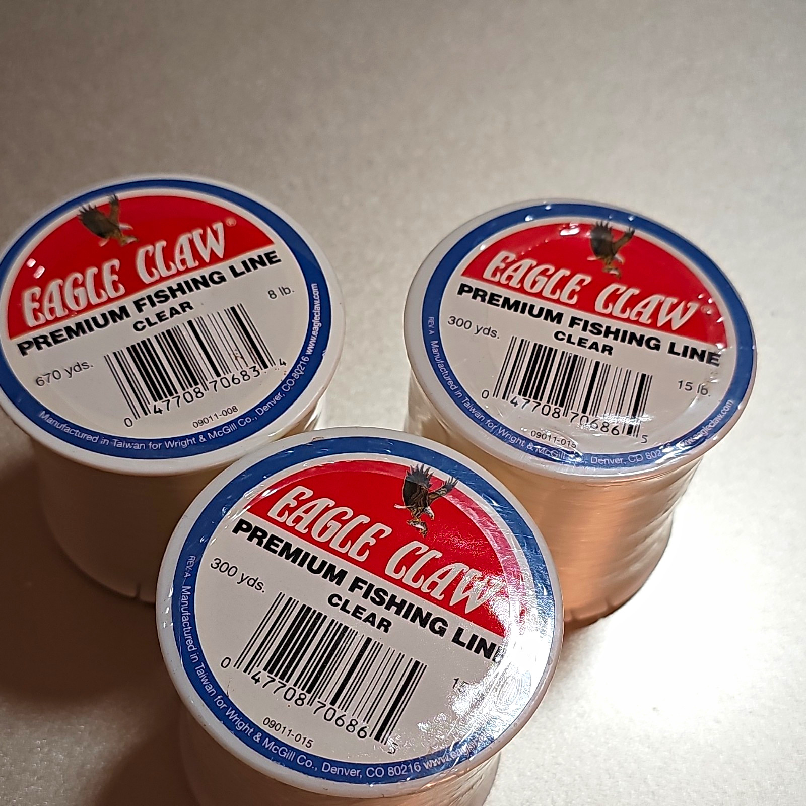 Eagle Claw Premium Monofilament Fishing Line 15 lb 300 yds Clear Low Memory