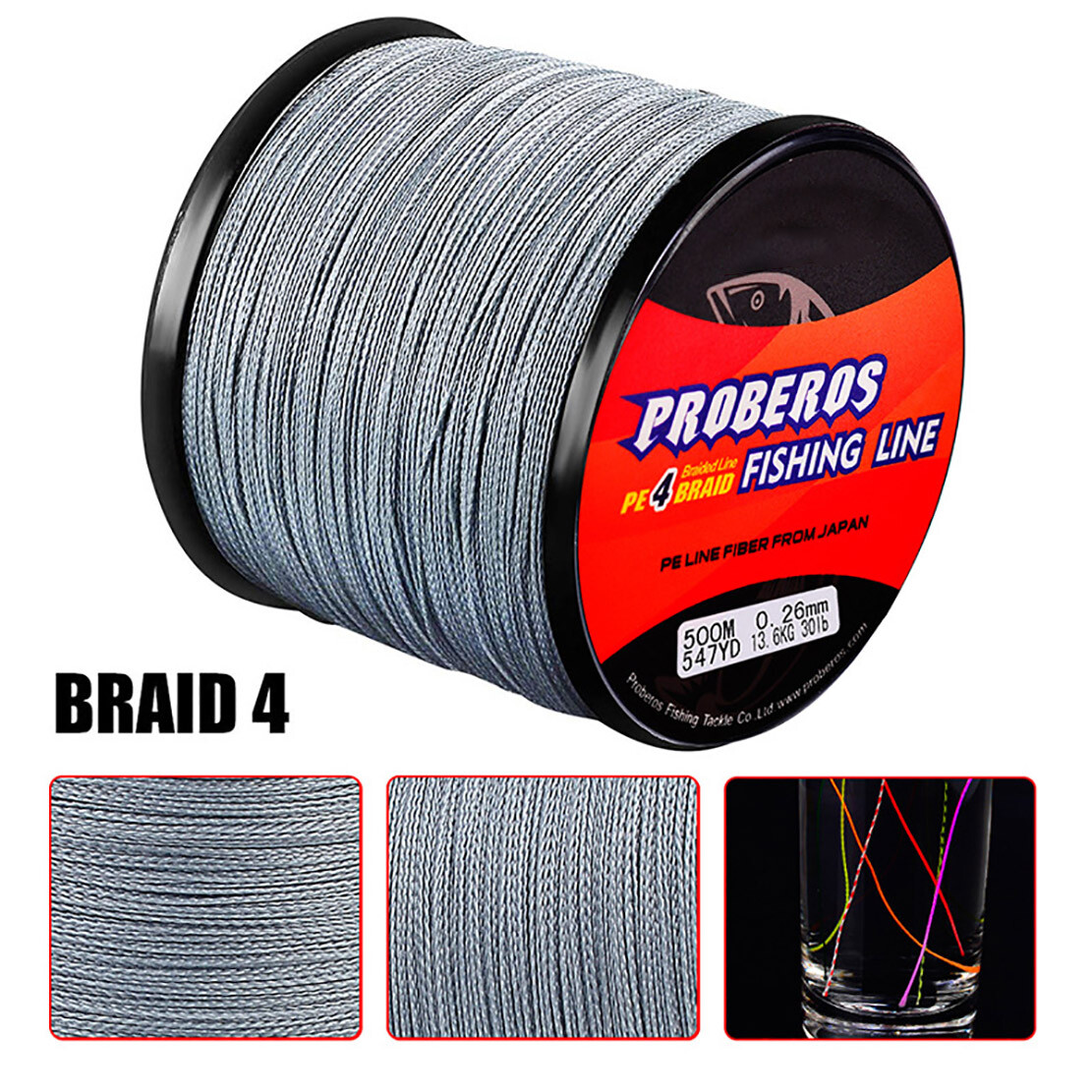 PE line 4 Braided Fishing Line Braided 500 m Vigorous Horse Fish Line 5 Colors
