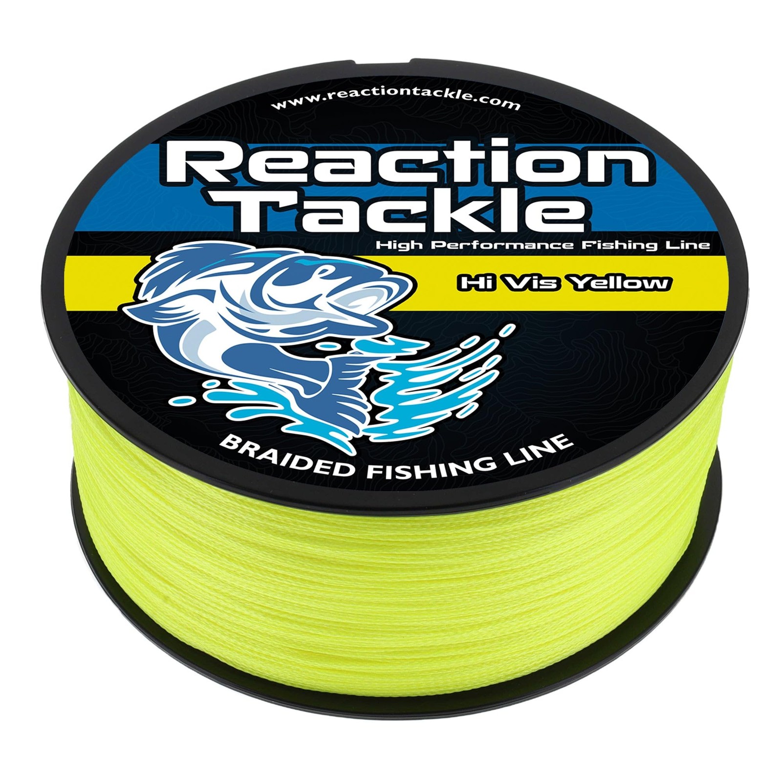 Reaction Tackle Braided Fishing Line Hi Vis Yellow 10LB 500yd