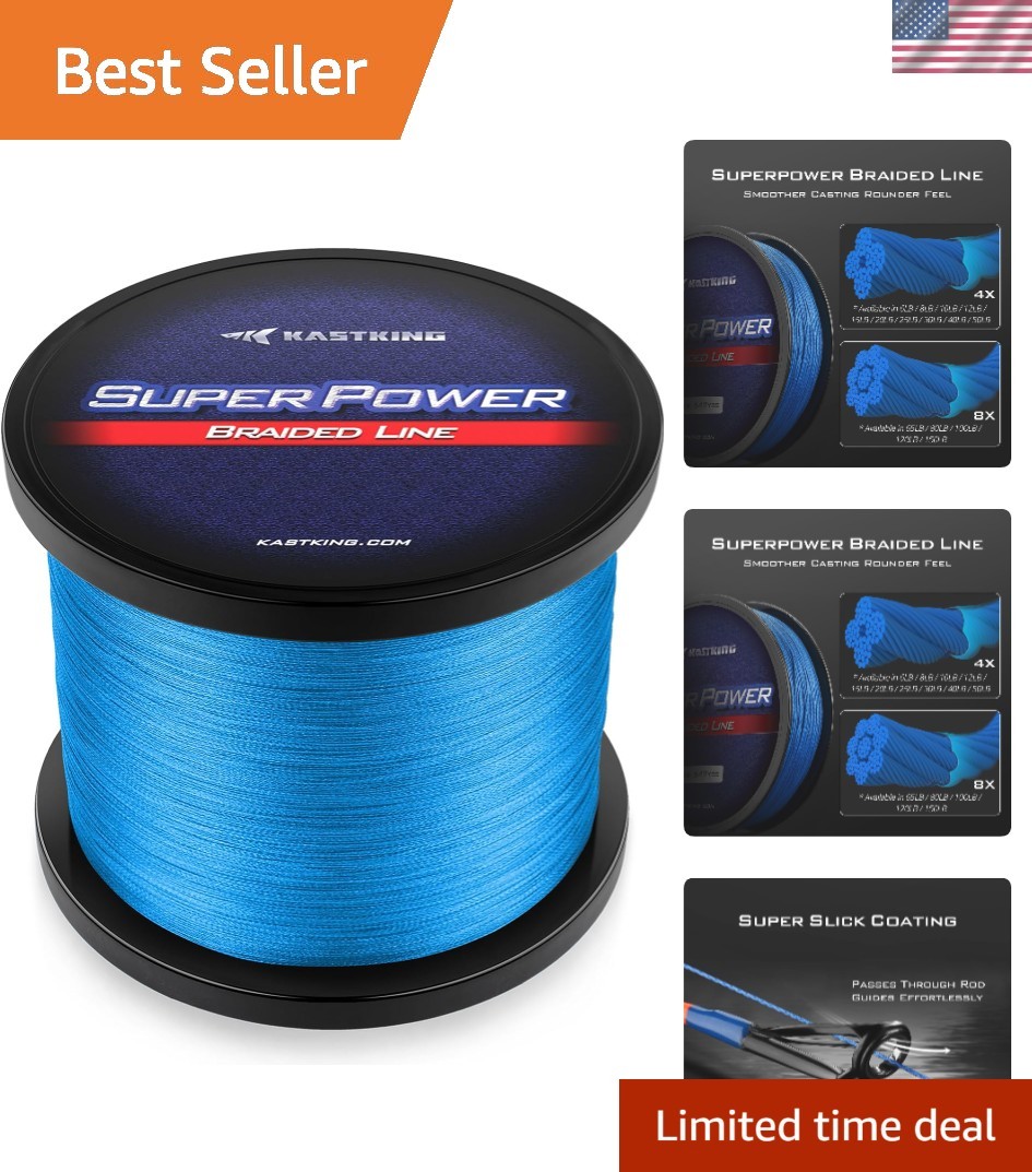 30lb SuperPower Braided Fishing Line – Abrasion Resistant, Zero Stretch, 300 Yds