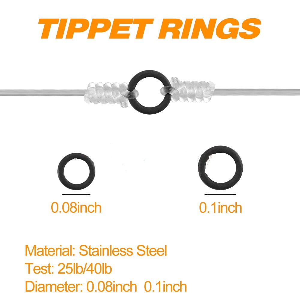 50pcs Tippet Ring Solid Stainless Steel Wet Nymph Dry Fly Fishing 2mm/2.5mm