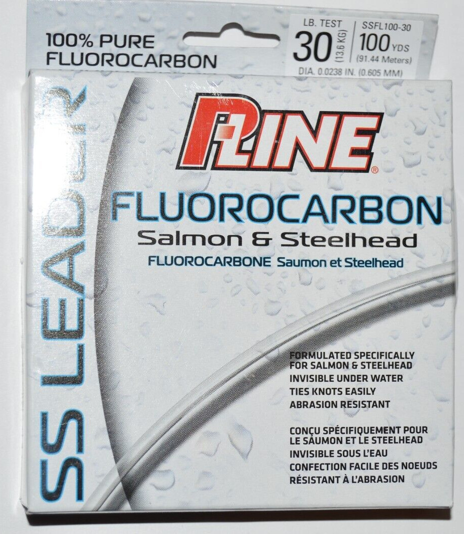 p-line ss leader salmon steelhead 100yds lo-vis fluorocarbon fishing line 30LB