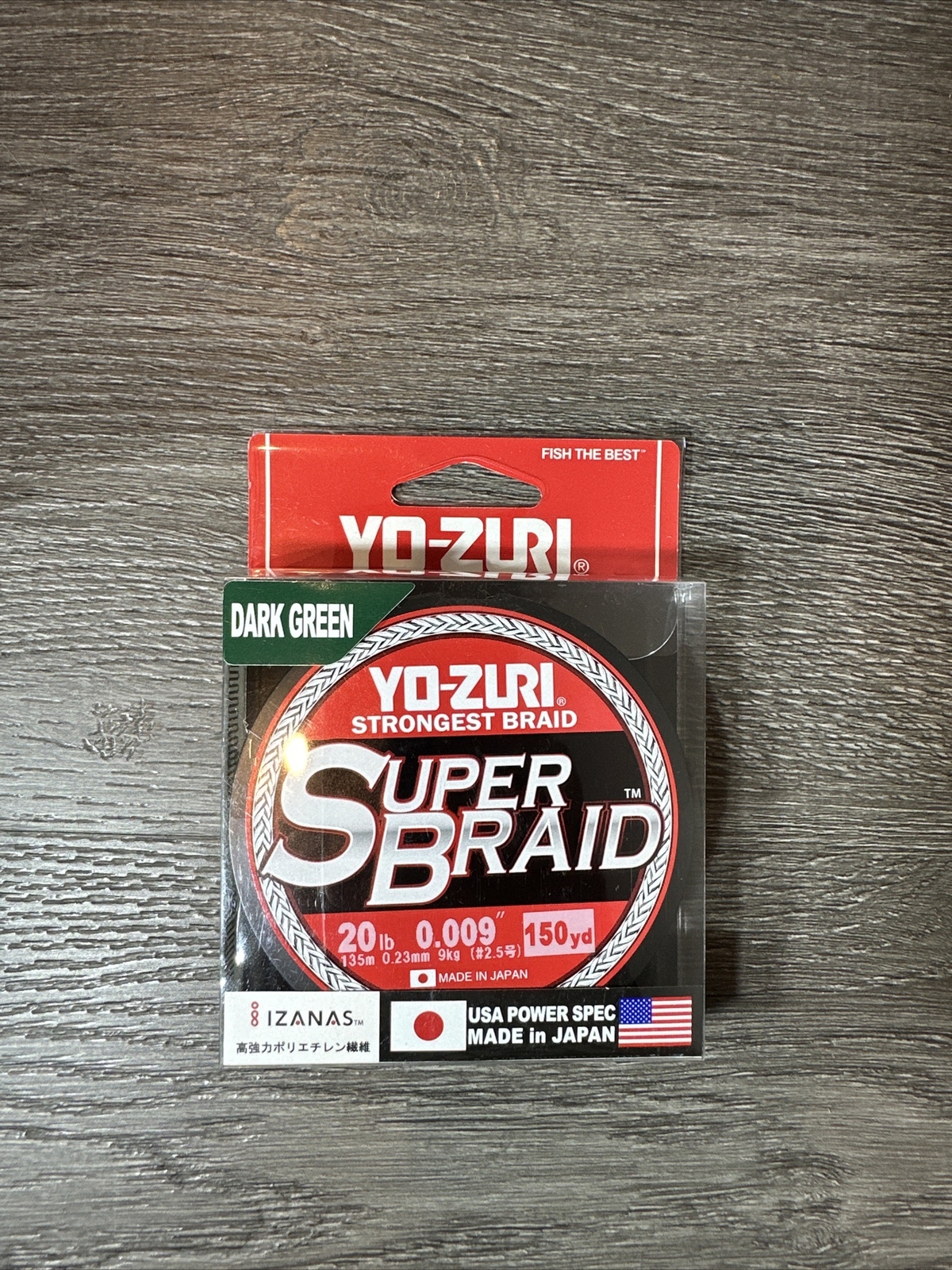 YO-ZURI SUPERBRAID Dark Green Fishing Line 20lb 150yd R1258-DG Super Braid