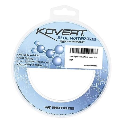 Kovert Blue Water 100% Fluorocarbon Fishing Line, 50 LB – 0.023″ 50 Yards