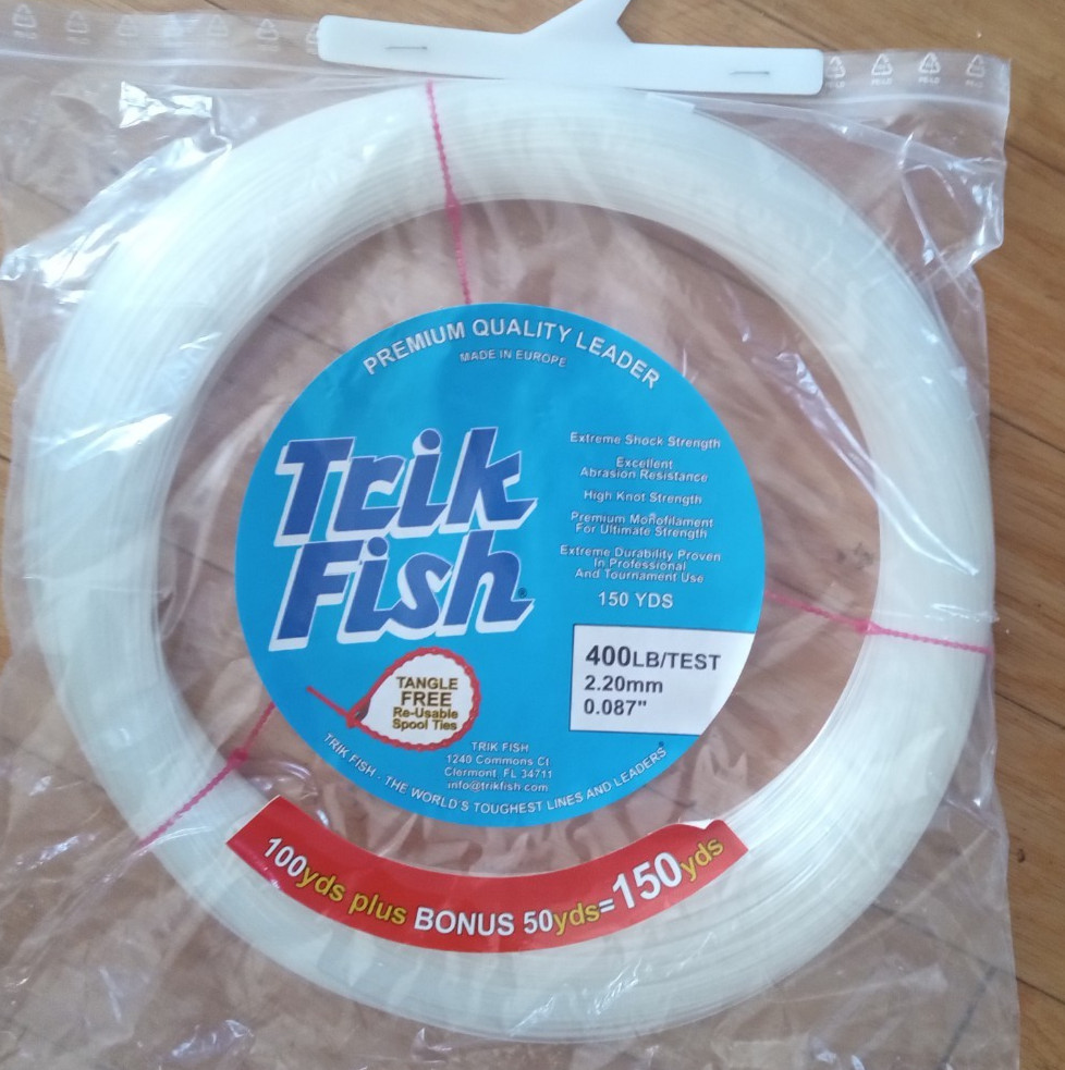 400 LB test TRIK fish saltwater MONO LEADER CLEAR 150 YD