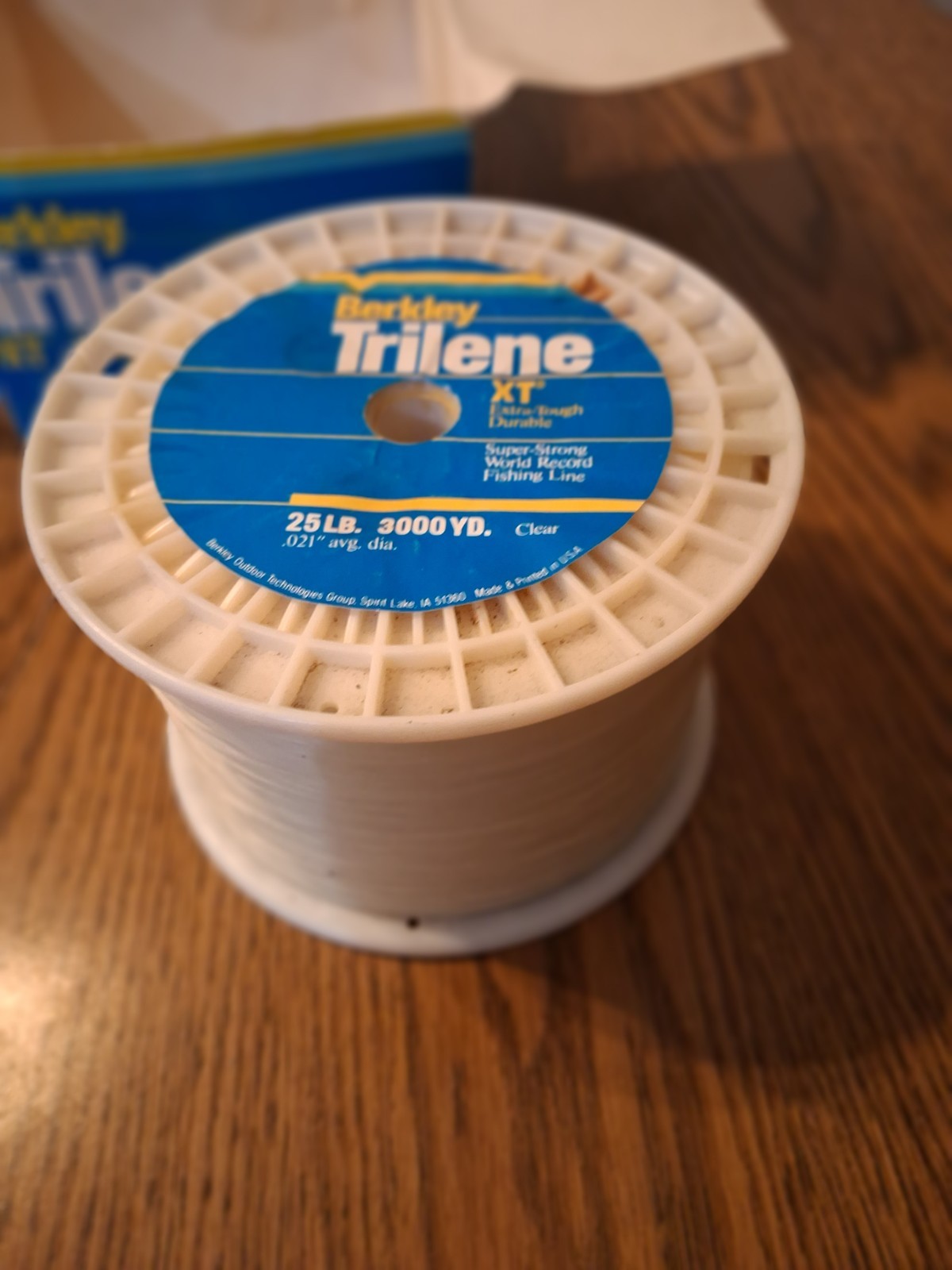 Berkley Trilene XT clear 25lb. 3000 yd NIB NOS lifetime supply! half off retail
