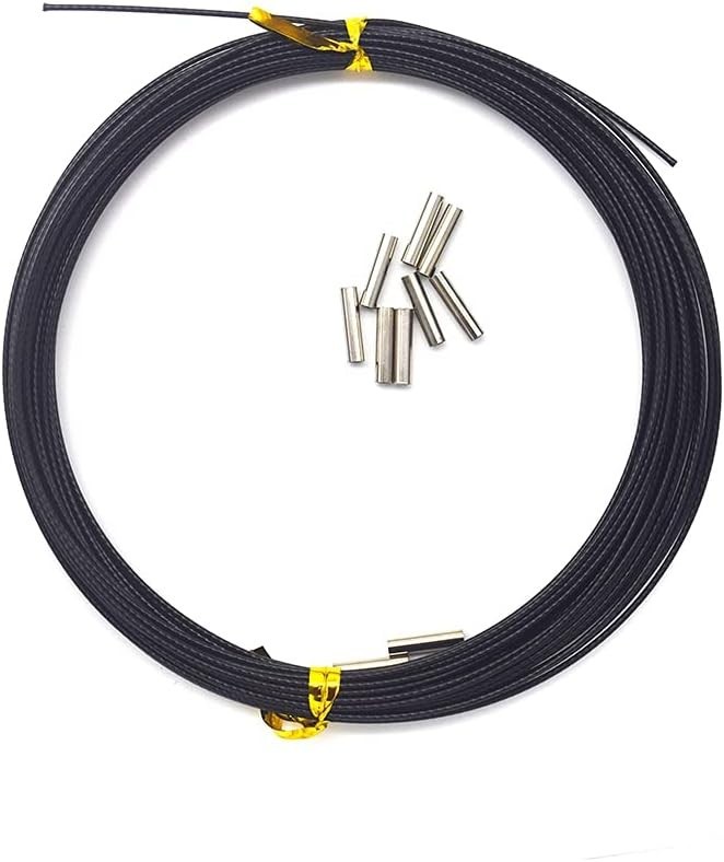 80lb 32.8ft Nylon Coated Stainless Steel Fishing Leader with 10 Crimp Sleeves