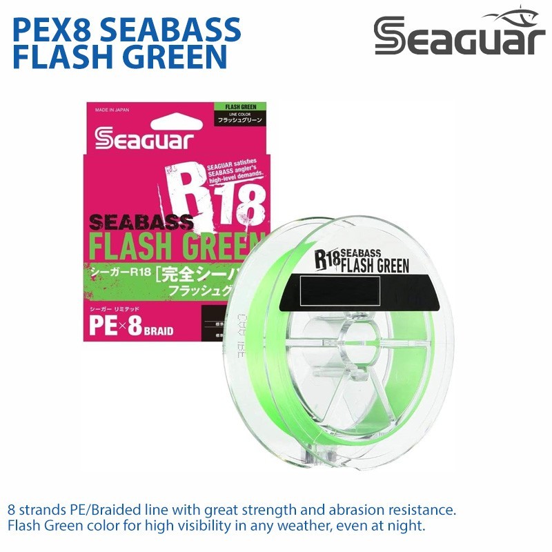 KUREHA SEAGUAR PEX8 SEABASS FLASH GREEN – Braid Line PE Line made in japan