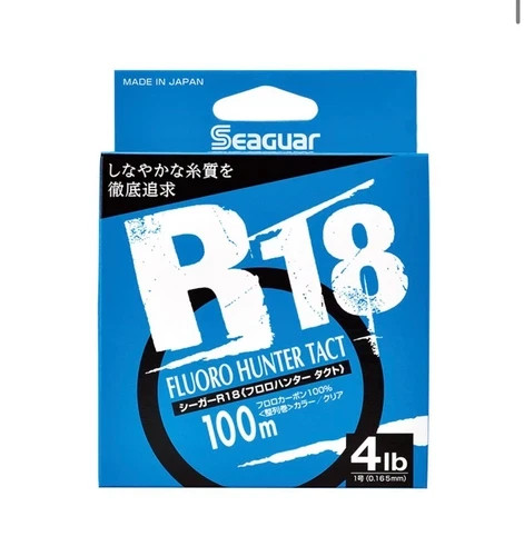 Seaguar R18 Fluoro Hunter Tact 100m Fluorocarbon Line Clear Japan Choose LB Size