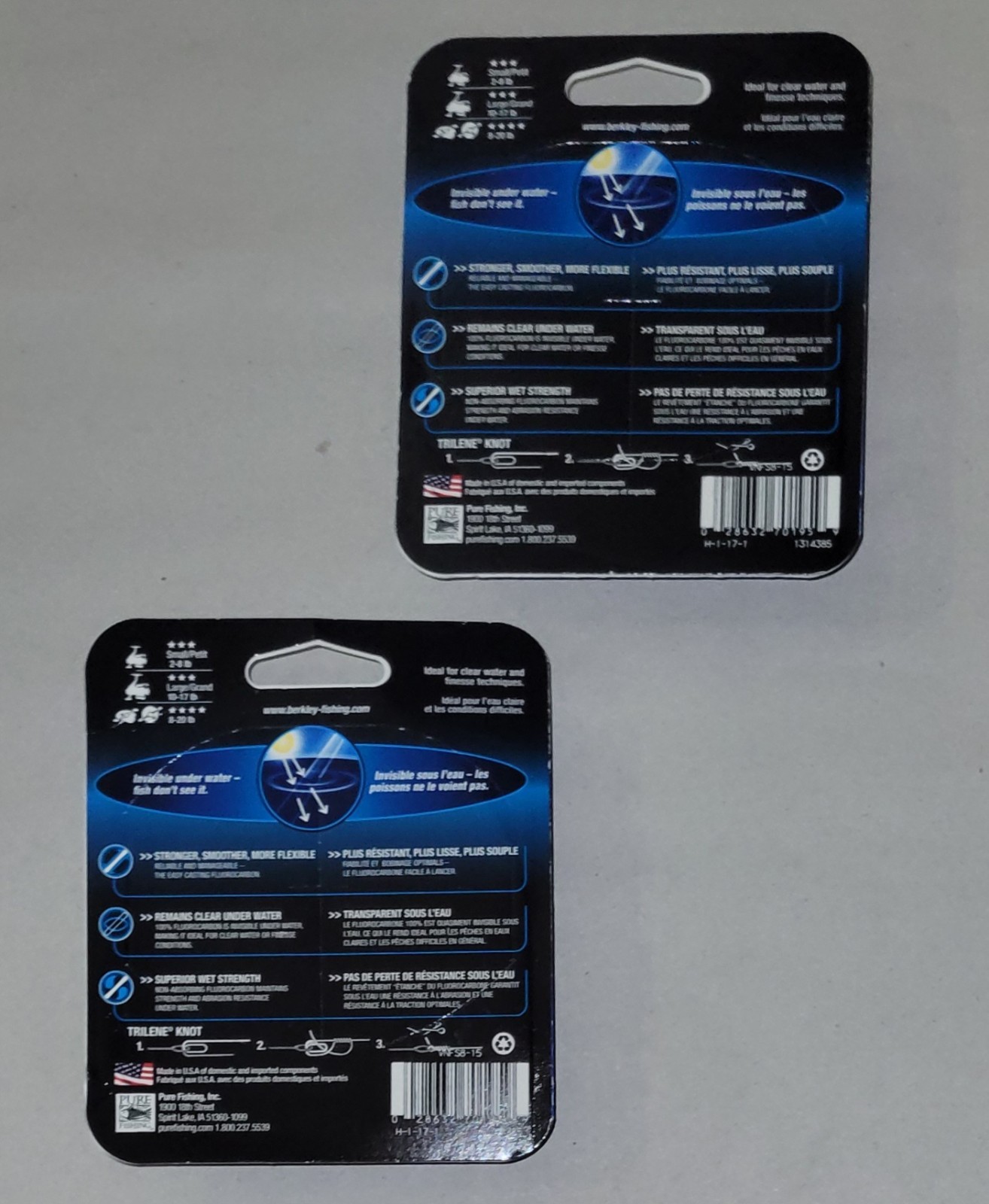 New! 2pcs. BERKLEY VANISH- Easy Casting 100% Fluorocarbon, 8 LB, 250 yd