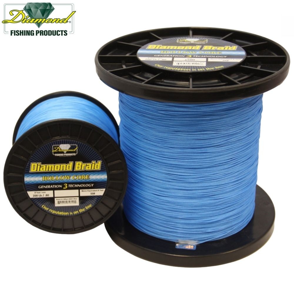 DIAMOND 16 Strand Hollow Core Braid Line GENERATION 3 Blue/1500yds/130lb