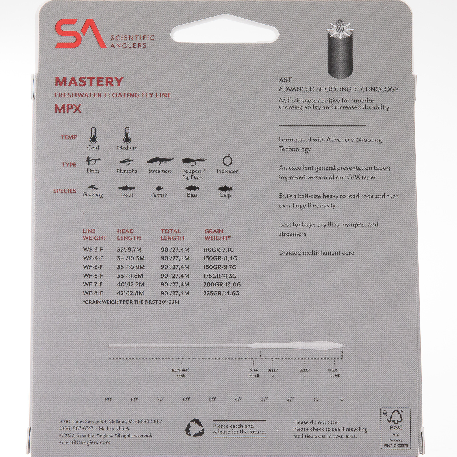 Scientific Anglers Mastery MPX Optic Fly Line – All Sizes – FREE FAST SHIPPING