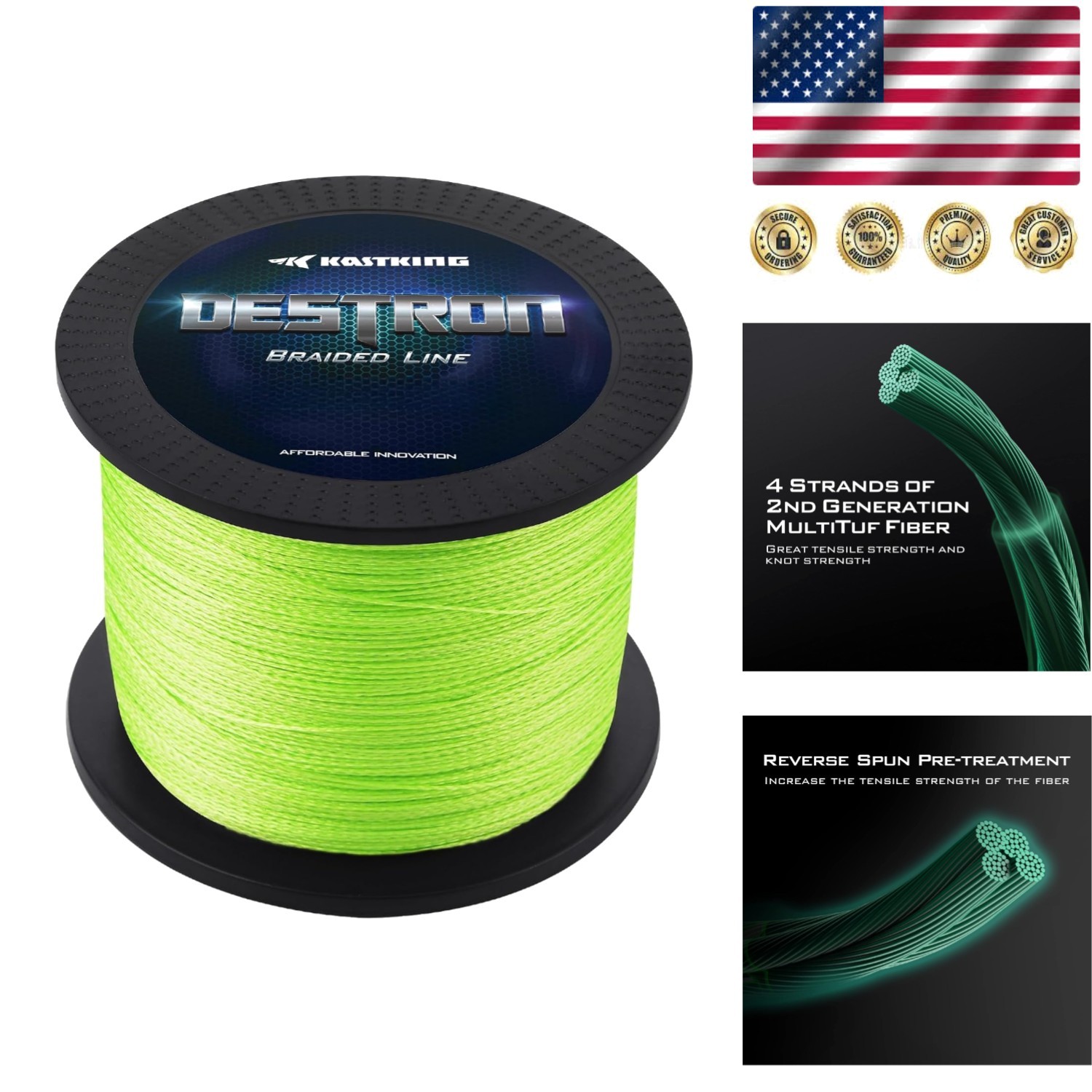 Ultra-Strong 6 Lbs Destron Braided Fishing Line – 150 Yds with CFT Technology