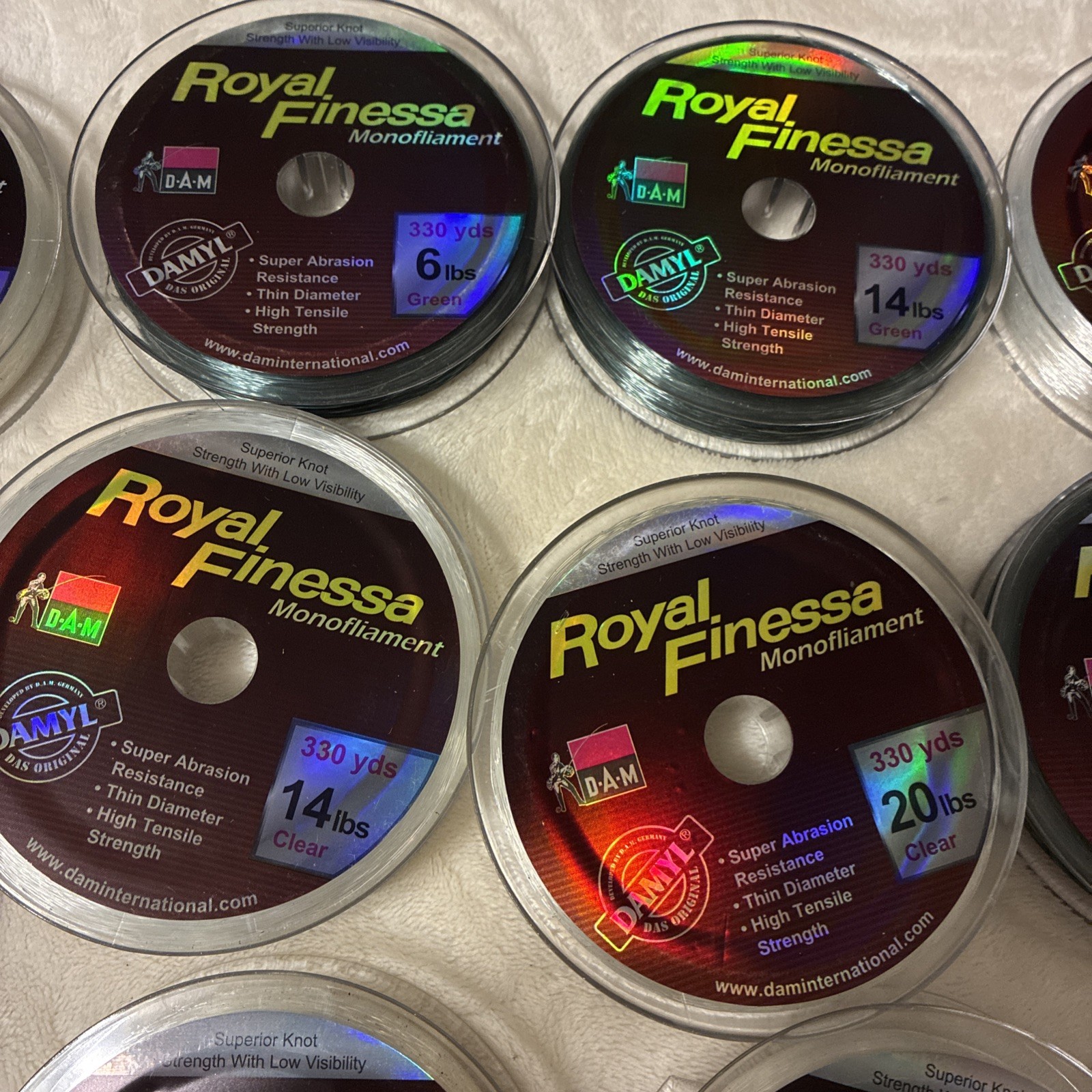 Royal Finessa Monofilament Fishing Line- Various Sizes and Colors Lot Of 10 New