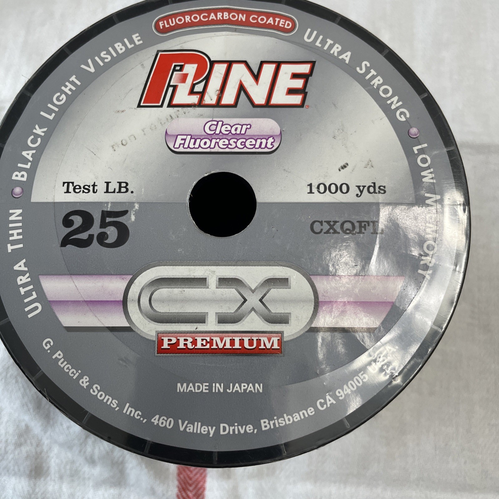 P-Line 25lb 1000 Yds Clear Fluorescent Fishing Line Black Light Visible