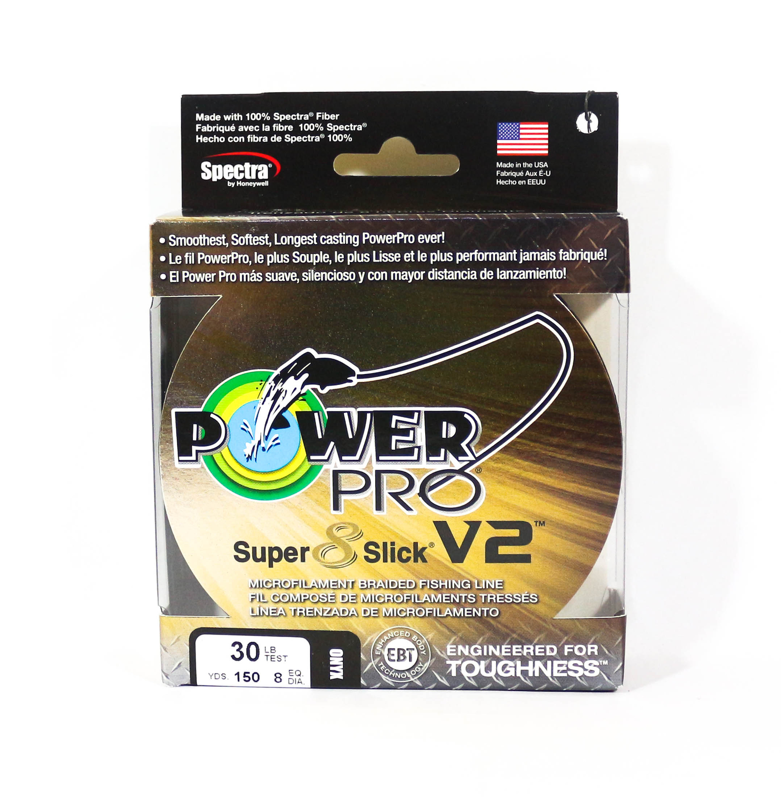 Power Pro Super 8 Slick Version 2 Spectra Line 30lb by 150yds Onyx (8196)