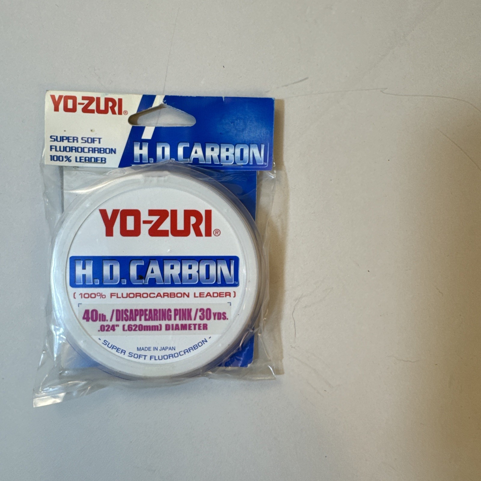 Yo-Zuri HD Carbon 100% Fluorocarbon Leader 40lb X 30yds Disappearing Pink- New