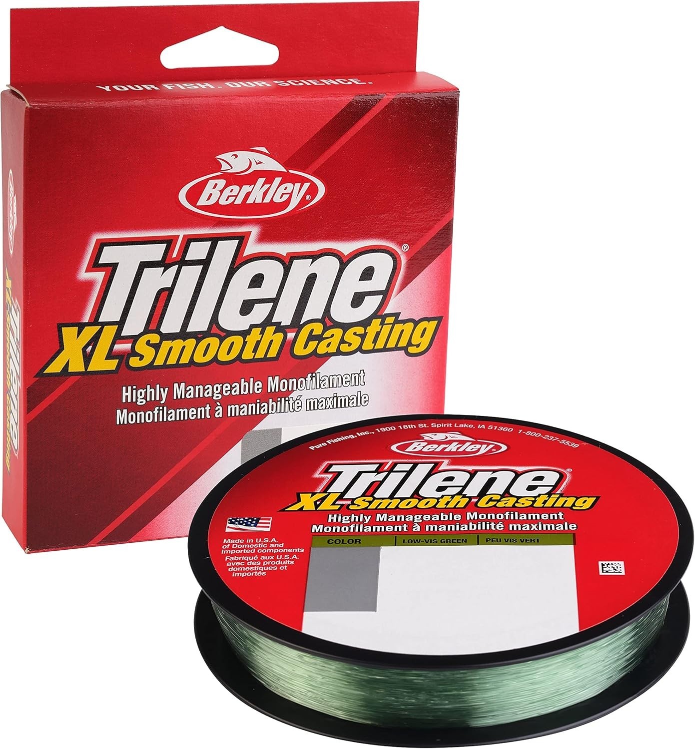 Trilene XL Monofilament Line – 4lb , Low-Vis Green | Exceptional Durability