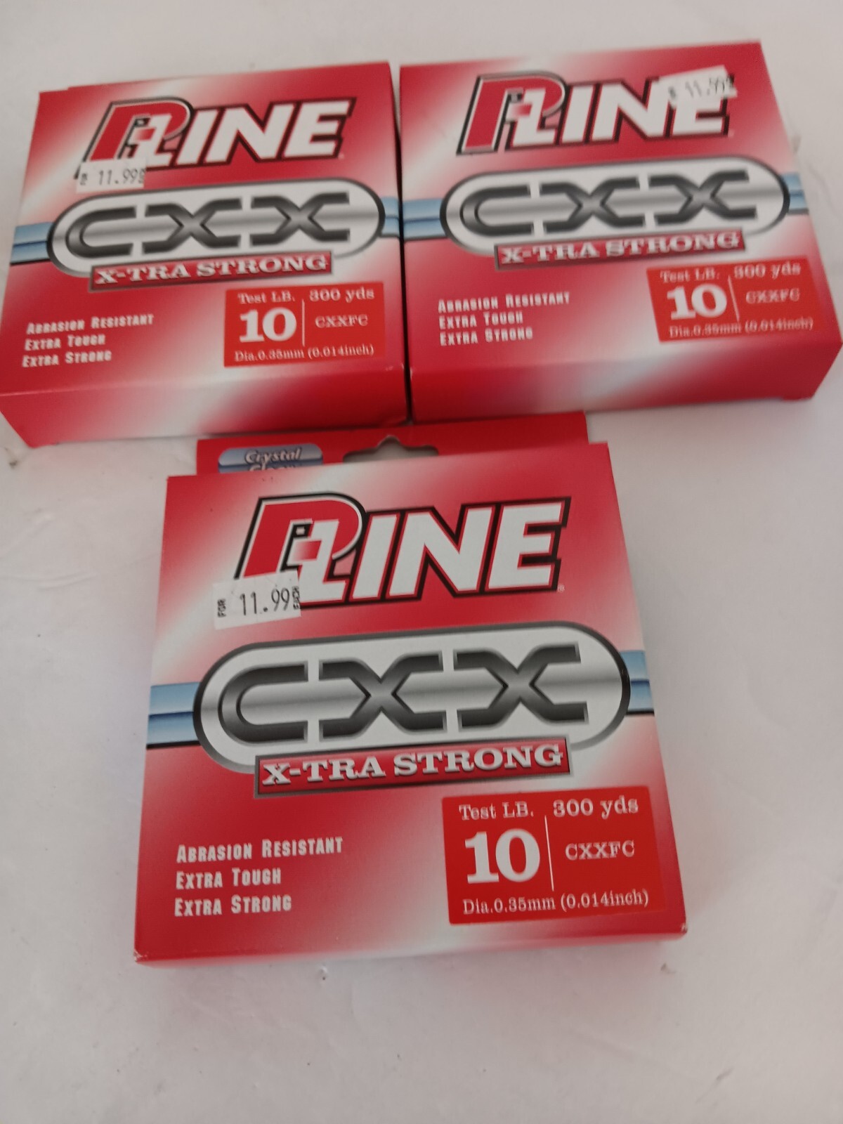 P-Line CXX X-Tra Strong Mono Filler Spool 10lb 300yd Crystal Clear (Lot of 3)